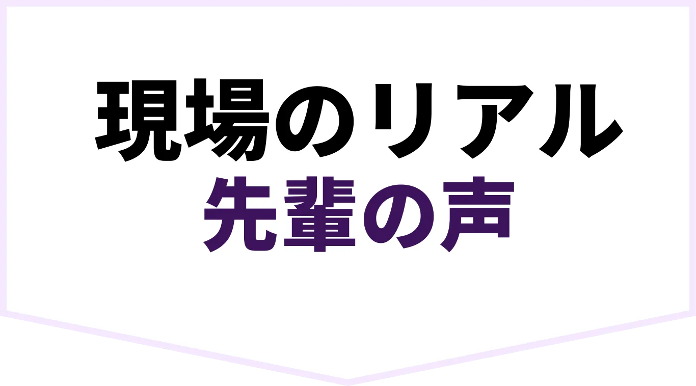 現場のリアル先輩の声